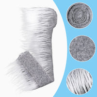 1 x RAW Customer Returns Faux Leather Plush Fur Fabric Pre-Cut Strips 2 x 60 Inch Gray Fur Fabric Fluffy Plush Craft Fur for Gnome Beard Christmas Hair Dwarf Cosplay Costume DIY Christmas Decoration - RRP €8.99