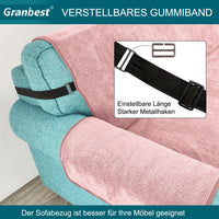 1 x Brand New Granbest Super Thick Velvet Sofa Cover 3 Seater Non-Slip Durable Sofa Cover with Elastic Strap 4 Seasons Universal Sofa Cover for Kids Pets Dogs Cats 3 Seater Pink  - RRP €38.99