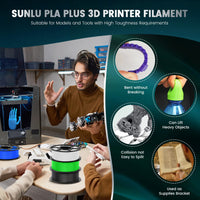 1 x RAW Customer Returns SUNLU PLA Plus 3D printer filament, PLA filament 1.75mm, neatly wound filament, robust 3D filament, compatible with 3D FDM printers, dimensional accuracy - 0.02 mm, 1 kg spool 2.2 pounds , gold - RRP €23.99