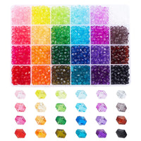 1 x RAW Customer Returns PandaHall 2880pcs 6mm Crystal Faceted Beads, 24 Colors Double Cone Beads Rainbow Bicone Beads Spacer Beads for DIY Craft Bracelet Necklace Earring Suncatcher - RRP €15.17