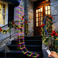 1 x RAW Customer Returns KOOPER Outdoor Christmas Lights, 300 cm Christmas Decoration Solar Ladder Lights with Santa Claus and Remote Controls, 8 Modes Solar Fairy Lights Outdoor, IP65 Waterproof Christmas Decoration Solar Lamps - RRP €30.24