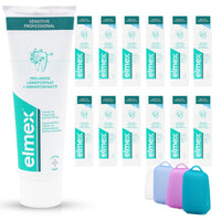 1 x RAW Customer Returns Elmex Sensitive Professional Toothpaste 75 ml, pack of 12 12 x 75 ml and Celexqua toothbrush cap - RRP €61.49