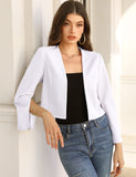 1 x RAW Customer Returns KOJOOIN Women s Long Sleeve Open Front Bolero Festive Blazer Bolero Jacket Shoulder Jacket Cardigan Top White,XL - RRP €25.99