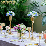 1 x RAW Customer Returns NUPTIO Flower Stand Metal Gold Vase 10 Pieces 54.6cm High Flower Vase Wedding Stand Trumpet Vases Metal for Golden Wedding Centerpieces Table Decoration Party Centerpieces - RRP €179.98