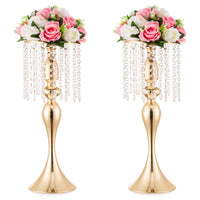 1 x Brand New Inweder Gold Vases Centerpieces Table - 2 Pieces Glass Floral Arrangement Stand 54cm Tall Metal Flower Vase Stands Wedding Reception Event Birthday Home Decoration - RRP €50.96