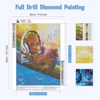 2 x Brand New NAIMOER Cartoon Diamond Painting Adults, 5D Diamond Painting Pictures Music Diamond Painting Adults Diamond Painting DIY Diamond Painting for Home Wall D cor 30x40cm - RRP €40.8