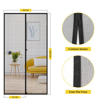 1 x Brand New fowong Magnetic Mosquito Net Door 70 x 210cm Magnetic Sliding Curtain Magnetic Mosquito Net for Protection Against Insects and Door Living Room Curtain, Black - RRP €20.4