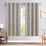 1 x RAW Customer Returns TOPICK opaque curtains, thermally insulated blackout curtain with eyelets, floral pattern, vintage linen look curtain, lightproof thermal curtain for living room, bedroom, pack of 2, 130 x 145 cm W x H grey - RRP €39.31