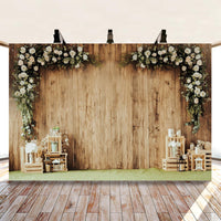 1 x RAW Customer Returns MIRRORANG 3x2m Wedding Background for Photography Secret Garden Backdrop Rustic Wood Wedding Anniversary Photo Studio Accessories Flowers Photo Wall Background - RRP €37.99