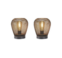 3 x Brand New JHY DESIGN Set of 2 Metal Cage LED Lantern Battery Powered Cordless Accent Lamp with Edsion Style LED Bulb for Weddings Parties Indoor Outdoor Diamond Shape  - RRP €114.15