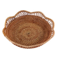 1 x RAW Customer Returns Handwoven Rattan Storage Basket Fruit Basket Woven Tray Restaurant Small Container Home Decoration S-23x5.5cm - RRP €21.18