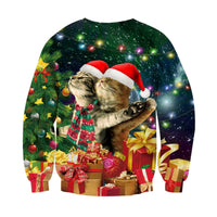 1 x Brand New Loveternal Unisex Christmas Sweater Cat 3D Printed Christmas Costume Men s Long Sleeve Cat Dinosaur Ugly Christmas Pullover S - RRP €22.8