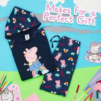 1 x Brand New Peppa Pig Jogging Suit Girls, Peppa Pig Tracksuit Girls Cotton, Hoodie Girls Jogging Bottoms Girls Set 18-24 Months, Navy Blue  - RRP €20.8