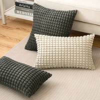 1 x Brand New MIULEE Corduroy Particles Cushion Cover Sofa Pillowcase Throw Cushion Decor Pillow Cover Case Decorative Pillows for Living Room 2 Pieces 45x45cm Dark Gray - RRP €20.4