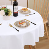 1 x RAW Customer Returns Smiry Washable Round Tablecloth 140cm Polyester Waterproof Lotus Effect Stain Resistant Washable Tablecloth Party Kitchen White - RRP €22.8