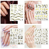 2 x Brand New Thinp 12 sheets of nail stickers, self-adhesive nail stickers, gold marbled nail stickers, nail stickers, nail art stickers, French marble nail stickers, nail stickers, for DIY nail decoration - RRP €40.8