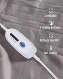 1 x RAW Customer Returns McJaw electric blanket - 150x200cm electric blanket, 4 heat settings, 10 hours automatic switch-off, overheating protection, flannel Sherpa electric blanket, light grey - RRP €47.62