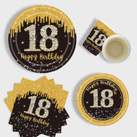 4 x Brand New POPOYU Black and Gold 30th Birthday Paper Cups Party Supplies Disposable Tableware Set Black and Gold Disposable Paper Cups for All Occasions 16 Pack  - RRP €26.6