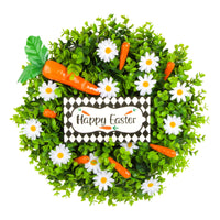 1 x Brand New Easter wreath for hanging Easter door wreath Decorative table wreath with Easter carrot daisies for Easter front door fence window home decoration - RRP €20.4