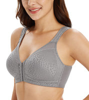 1 x RAW Customer Returns Lemorosy Women s Minimizer Bra Comfort Strong Front Support Non-Padded Back Without Underwire Grey, 95D  - RRP €24.0