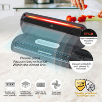 1 x RAW Customer Returns KitchenBoss Vacuum Sealer for Food Professional Automatic Vacuum Sealer for Dry Food Up to 8 Times Fresher, with 5 Bags, Red - RRP €49.99