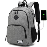 9 x Brand New VORRINC BSDZ Laptop Backpack 15.6 Inch Notebook Business Backpack Work School Backpack Waterproof Durable Travel Backpack Outdoor Daypack 20-35L with USB Charging Port for Men Women Hiking Gray  - RRP €181.44