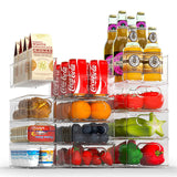 1 x RAW Customer Returns FINEW refrigerator organizer set of 12 4 small, 4 medium, 4 large , stackable refrigerator containers, transparent storage box for kitchen, pantry, cupboards, sink, bathroom - BPA free - RRP €43.36