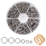 1 x RAW Customer Returns PandaHall 1000pcs Jump Rings 304 Stainless Steel O-Ring Diameter 4 5 6 8 9 10mm Metal Chain Rings Jump Rings 18 Gauge with Ring for Earring Bracelet Necklace Pendant Jewelry DIY - RRP €10.81