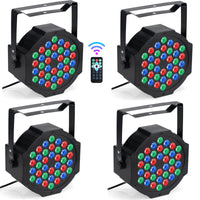 1 x RAW Customer Returns 36 LED spotlight par spotlight - 4 pieces par stage light DMX light disco light spotlight par light stage light with remote control RGB light effect party light for KTV stage show music Christmas - RRP €83.99