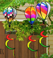 1 x RAW Customer Returns LUKDUNG 3pcs 130cm Hot Air Balloon Wind Spinner Rainbow Garden Pinwheels Swirl Wind Spinner Windmill Striped Rainbow Windsock Rotating Sequins Twister Hanging Yard Decoration - RRP €21.84