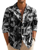 1 x RAW Customer Returns Shirt Men Long Sleeve Shirt Floral Shirt Button Down Hawaiian Shirt Men Casual Shirt Cotton Shirts Casual Holiday Floral Shirt - RRP €30.24