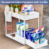 1 x RAW Customer Returns Puricon Under Sink Organizer, 2-Tier Under Sink Organizer, Under Sink Storage Organizer Multipurpose Shelf Under Sink for Kitchen Bathroom White,1  - RRP €20.82