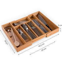 1 x RAW Customer Returns Blumtal Bamboo Kitchen Cutlery and Drawer Organizer with Adjustable Compartments 5 to 7 Compartments Standard  - RRP €22.18