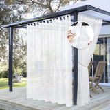 1 x RAW Customer Returns PONY DANCE Outdoor Curtain with Removable Loops Patio Curtains Transparent Curtains White Balcony Curtain Transparent Outdoor Curtains for Gazebo Pavilion, 1 Piece H 213 x W 254 cm - RRP €29.95