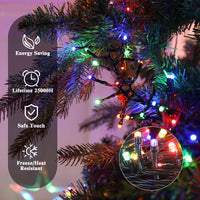 1 x RAW Customer Returns Elegear Outdoor Christmas Lights Battery 40M 300LEDs, 8 Modes Light Chain with Timer IP44 Waterproof Battery LED String Lights for Christmas Tree Garden Party Patio Decoration, Multicolor - RRP €27.66