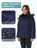 1 x RAW Customer Returns ZSHOW Coat Hood Warm Windproof Quilted Overcoat Winter Water-repellent Jacket Outdoor Casual Girl Dark Blue 152-158 - RRP €64.99