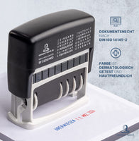 1 x RAW Customer Returns STAMPEL-FABRIK date stamp S120 WD self-inking stamp with date texts receipt stamp, payment stamp, date stamp  - RRP €16.9