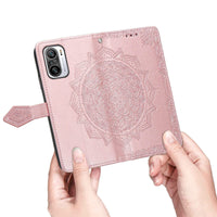 2 x Brand New ALAMO Mandala Cover for Xiaomi Redmi Note 10 PRO, Premium PU Leather Case with Card Slot - Rose Gold - RRP €25.98