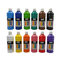 1 x RAW Customer Returns ACRYLIC PAINT SET. 12 colors, 500ml each. High-quality and opaque paints for wood, stone, canvas, paper, fabric, leather, metal, pouring. All-purpose paints. Acrylic base paint set 12 x 500 ml - RRP €60.49