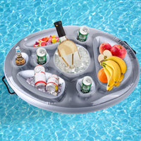 1 x RAW Customer Returns Ulikey Pool Bar, 2-in-1 Drinks and Snack Holder, Inflatable Drinks Holder Floating, 8 Holes Large Capacity Floating Coasters for Summer Swimming Pool Party Pool Water Fun Beach Theme Party - RRP €20.99