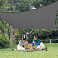 1 x RAW Customer Returns LOVE STORY Sun Sail Waterproof 4x4m Square PES Polyester Sun Protection Wind Protection Balcony Terrace 95 UV Protection, for Balcony Garden, Anthracite - RRP €68.99