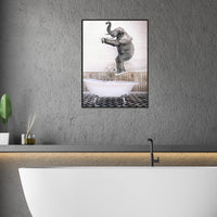 1 x RAW Customer Returns LPFNSF Animal Giraffe Elephant In Bathtub Bathroom Painting Funny Wall Art Canvas Print Bathroom Poster No Frame. Style 3,40x60cm x 2  - RRP €25.76