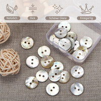 1 x RAW Customer Returns Cindeer 25 Pieces Natural Shell Buttons with Transparent Mini Storage Box Flat Natural Shell Buttons Natural Mother of Pearl Sewing Crafts for Clothes Skirts Coats DIY 15 mm  - RRP €8.56