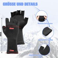 1 x Brand New SPOKKI 2 Pairs Fingerless Gloves Women, Knitted Half Finger Gloves Mittens Warm Gloves for Indoor and Outdoor Activities Black  - RRP €27.6