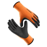 1 x RAW Customer Returns COOLJOB Work Gloves for Men and Women, 3 Pairs Latex Anti-Slip Gardening Gloves with Firm Grip, Safety Work Gloves in High Visibility Orange, L, 3 Pairs L - RRP €30.0