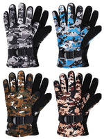 21 x Brand New Geyoga 4 Pairs Kids Winter Ski Gloves Waterproof Snow Gloves Windproof Camo Gloves, 4 Colors 6 to 12 Years Old  - RRP €418.11