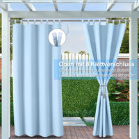 1 x RAW Customer Returns Clothink Outdoor Curtain Velcro Fastener 132x245cm Light Blue Anti-Fade Winter Protection Wind Protection Sun Protection Privacy Protection Weatherproof, Vertical Awning Terrace Balcony Pergola - RRP €32.22