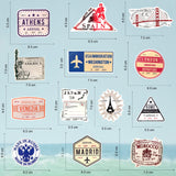 2 x RAW Customer Returns Vintage stickers countries stamps retro suitcases travel stickers scrapbooking travel sticker vintage luggage laptop travel diary notebook calendar - RRP €19.98