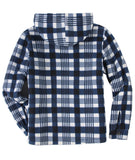 1 x Brand New zitysport Men s Winter Thick Checked Fleece Jacket Men s Cotton Coat Plush Lining Winter Jacket with Pockets F-01-White Blue, XL  - RRP €59.99