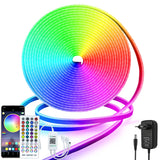 1 x RAW Customer Returns DBFAIRY RGB LED Strip 10M, 24V Neon LED Strip with APP and Remote Control, IP65 Waterproof LED Tape Music Sync, Flexible Silicone Neon Light Strip for Indoor Outdoor Home Decoration - RRP €39.99